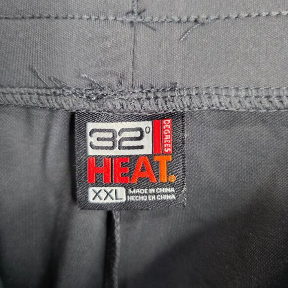 Mens 32 Degree Heat Black Joggers Drawstring Waist 100% Polyester Size XXL - Picture 3 of 10